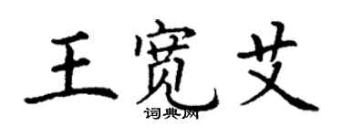 丁謙王寬艾楷書個性簽名怎么寫