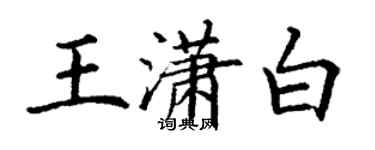 丁謙王瀟白楷書個性簽名怎么寫