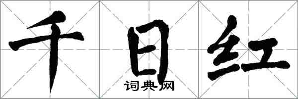 翁闓運千日紅楷書怎么寫