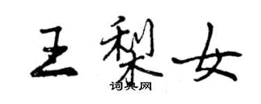 曾慶福王梨女行書個性簽名怎么寫