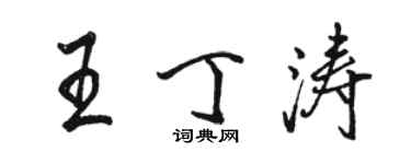 駱恆光王丁濤行書個性簽名怎么寫