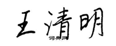 王正良王清明行書個性簽名怎么寫