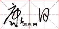 駱恆光康日草書怎么寫