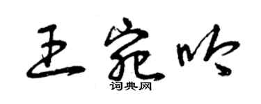 曾慶福王宛吟草書個性簽名怎么寫