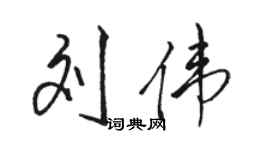 駱恆光劉偉行書個性簽名怎么寫