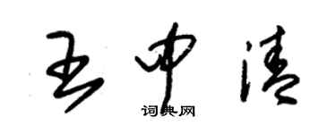 朱錫榮王中清草書個性簽名怎么寫