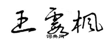 曾慶福王霞楓草書個性簽名怎么寫