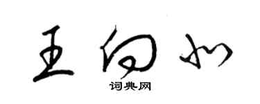 梁錦英王向北草書個性簽名怎么寫