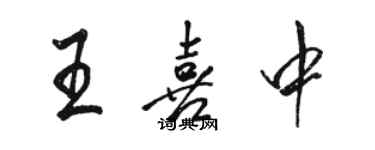 駱恆光王喜中行書個性簽名怎么寫