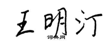 王正良王明汀行書個性簽名怎么寫