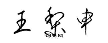 梁錦英王梨申草書個性簽名怎么寫