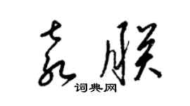 梁錦英袁朕草書個性簽名怎么寫