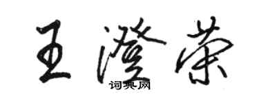 駱恆光王澄榮行書個性簽名怎么寫