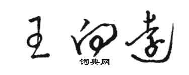 駱恆光王向遠草書個性簽名怎么寫