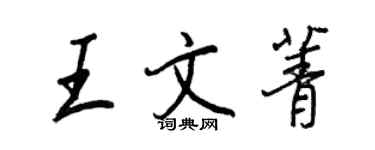 王正良王文菁行書個性簽名怎么寫