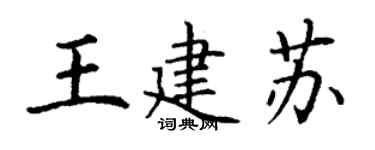 丁謙王建蘇楷書個性簽名怎么寫