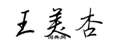 王正良王美杏行書個性簽名怎么寫