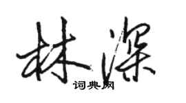 駱恆光林深行書個性簽名怎么寫