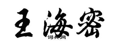 胡問遂王海密行書個性簽名怎么寫