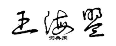 曾慶福王海盟草書個性簽名怎么寫