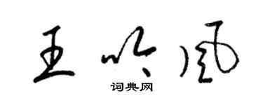 梁錦英王吟風草書個性簽名怎么寫