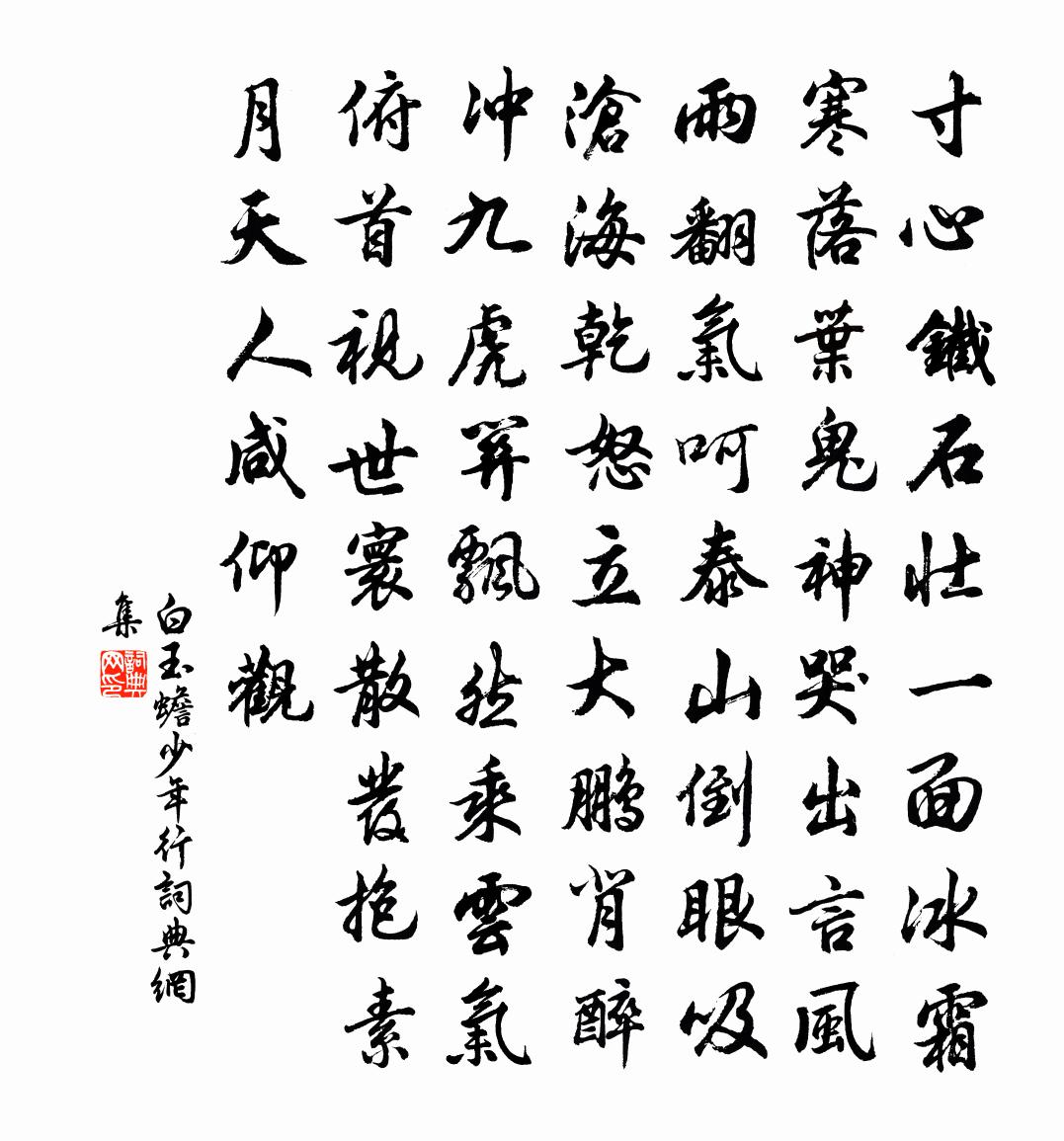 白玉蟾少年行書法作品欣賞