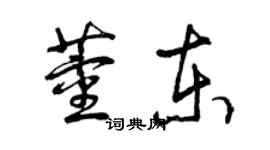 曾慶福董東草書個性簽名怎么寫