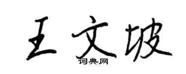 王正良王文坡行書個性簽名怎么寫