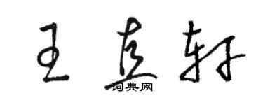 駱恆光王直軒草書個性簽名怎么寫