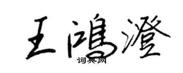 王正良王鴻澄行書個性簽名怎么寫