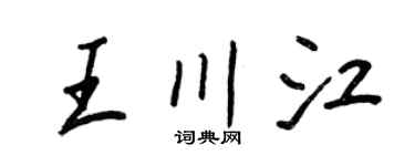 王正良王川江行書個性簽名怎么寫