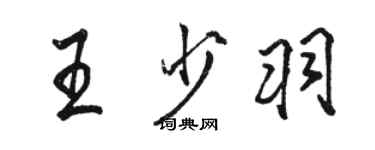 駱恆光王少羽行書個性簽名怎么寫