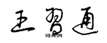 曾慶福王習通草書個性簽名怎么寫