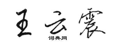 駱恆光王雲震行書個性簽名怎么寫