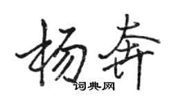 駱恆光楊奔行書個性簽名怎么寫