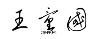 梁錦英王童國草書個性簽名怎么寫