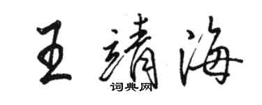 駱恆光王靖海行書個性簽名怎么寫