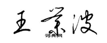 梁錦英王業波草書個性簽名怎么寫