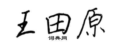 王正良王田原行書個性簽名怎么寫