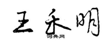 曾慶福王禾明行書個性簽名怎么寫