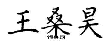 丁謙王桑昊楷書個性簽名怎么寫