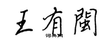 王正良王有閩行書個性簽名怎么寫