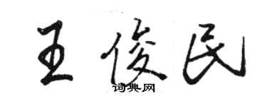 駱恆光王俊民行書個性簽名怎么寫