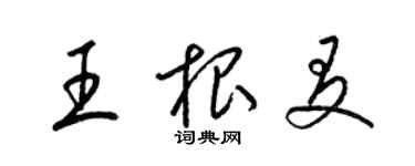 梁錦英王根友草書個性簽名怎么寫