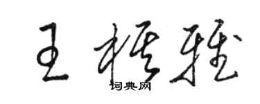 駱恆光王棋雅草書個性簽名怎么寫