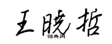 王正良王曉哲行書個性簽名怎么寫