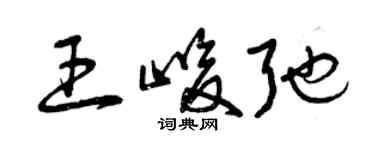 曾慶福王峻弛草書個性簽名怎么寫