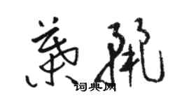 駱恆光葉麗草書個性簽名怎么寫