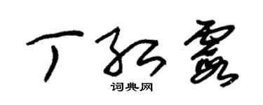 朱錫榮丁紅霞草書個性簽名怎么寫