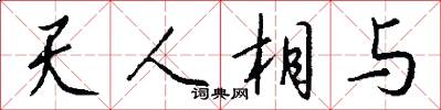 天人相與怎么寫好看